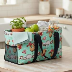 NWT NGIL Sloth Print Utility Tote Bag – XL Storage Basket